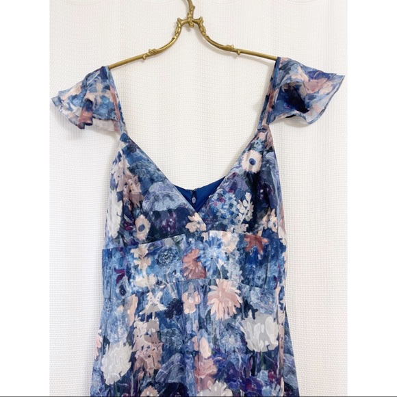 Anthropologie floral watercolour ruffled midi dress - Picture 5 of 8